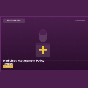 CQC Queen Academy Medicines Management Policy Template product image